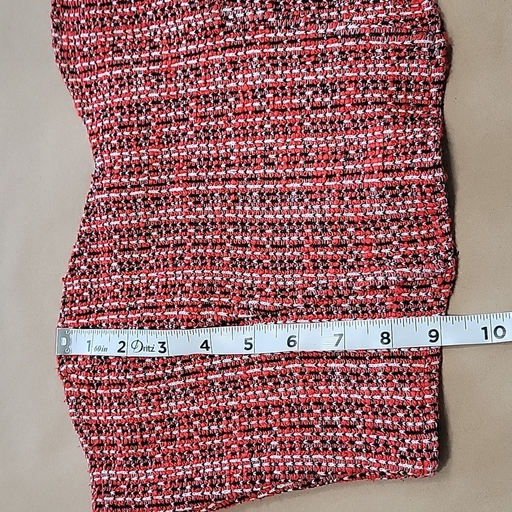 Zara Size M Red, Black and White Tweed Cropped Corset Strapless Top, Gently Used - Picture 10 of 13
